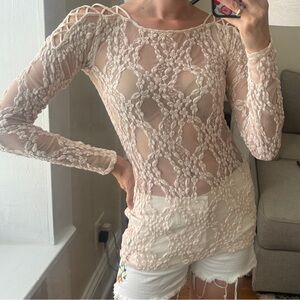 FP intimates lace long sleeve top